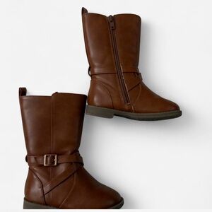 Brown Leather Boots with Buckle
